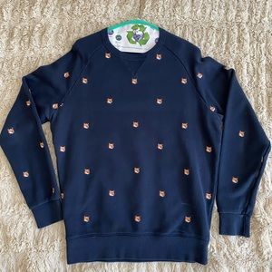 Maison Kitsune all over Fox Head embroidery sweatshirt.